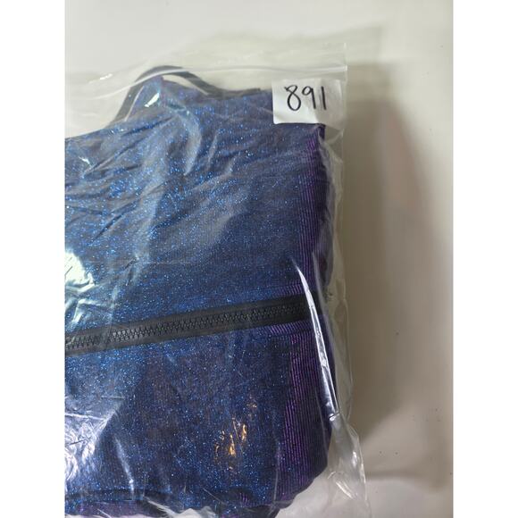 BLOOMCHIC Blue Purple Iridescent Sparkly NEW Zip Waist Cinch Jacket SZ 18-20 - Picture 10 of 10
